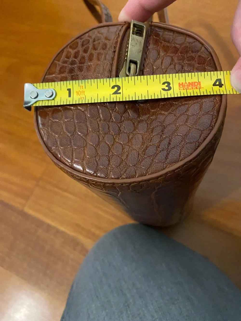 Anthropologie Croc-Embossed Mini Barrel Bag - Picture 9 of 9